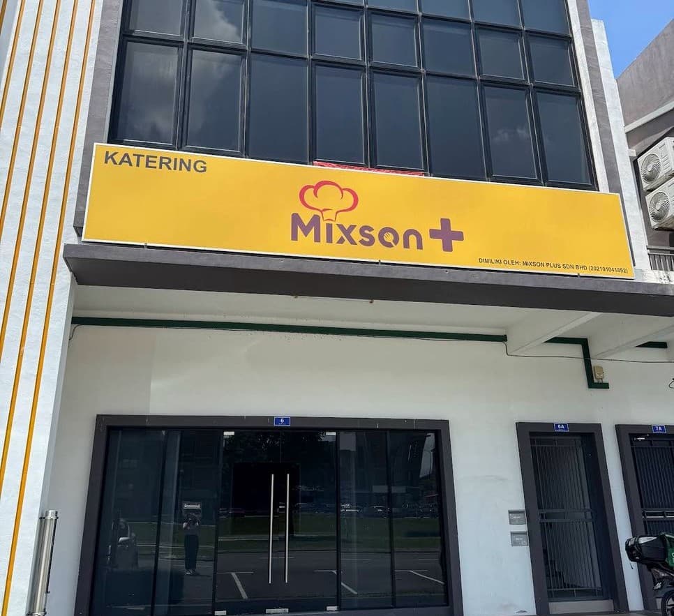 Mixson Plus signboard at our central kitchen in Senai Airport City